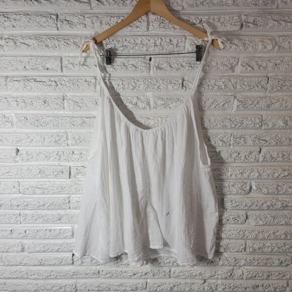 Old Navy Womens Top 4X Plus Camisole Tied Spaghetti Straps Casual WHI3E - Picture 5 of 9